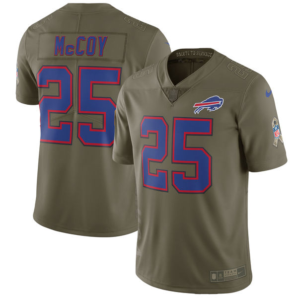 Men's Nike Buffalo Bills #25 LeSean McCoy Olive Salute To Service Limited Stitched NFL Jersey