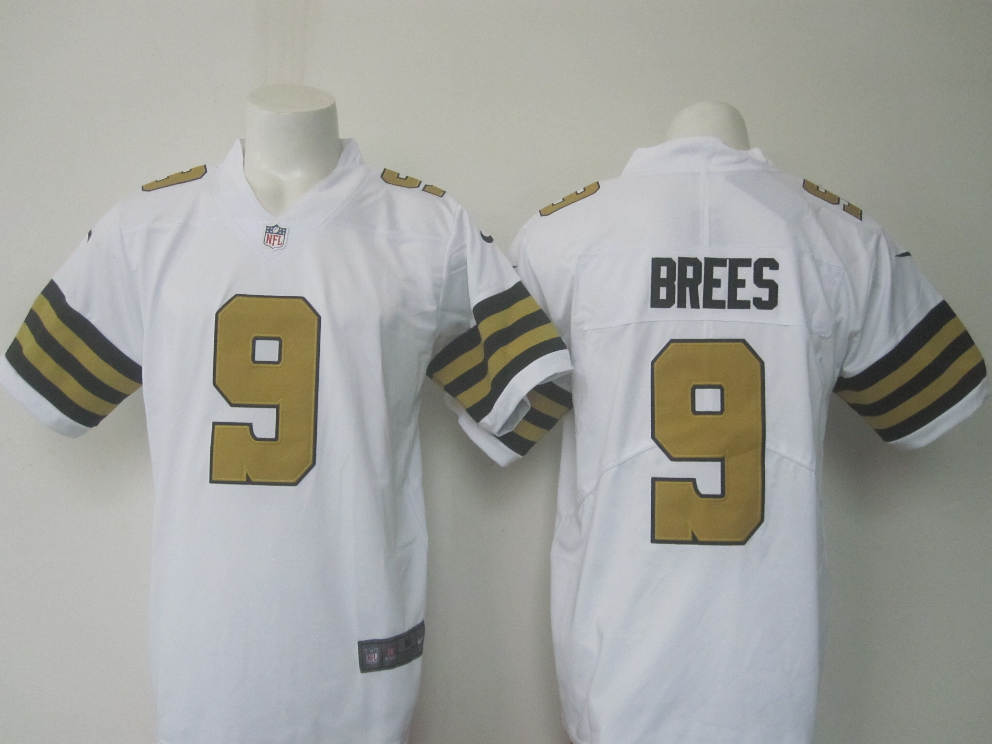 Men's Nike Saints #9 Dree Brees White Limited Rush Stitched NFL Jersey