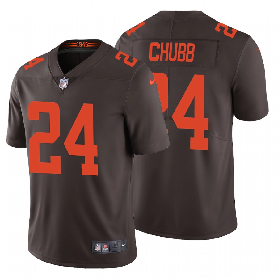 Men's Cleveland Browns #24 Nick Chubb New Brown Vapor Untouchable Limited Stitched Jersey