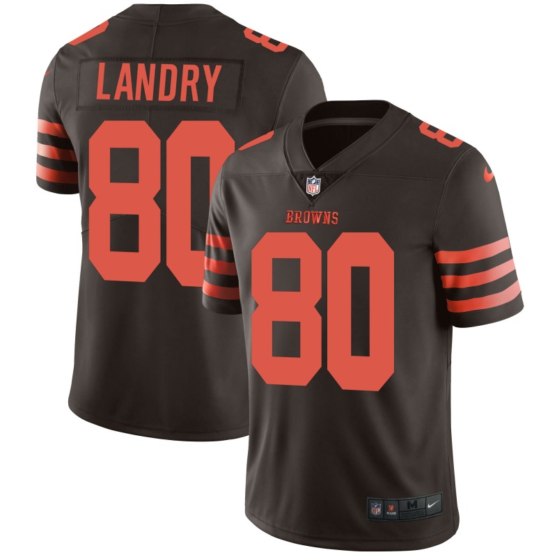 Men's Cleveland Browns #80 Jarvis Landry Brown Color Rush Limited Stitched NFL Jersey