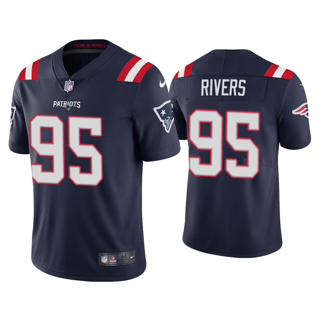 Men's New England Patriots #95 Derek Rivers 2020 Navy Vapor Untouchable Limited Stitched NFL Jersey