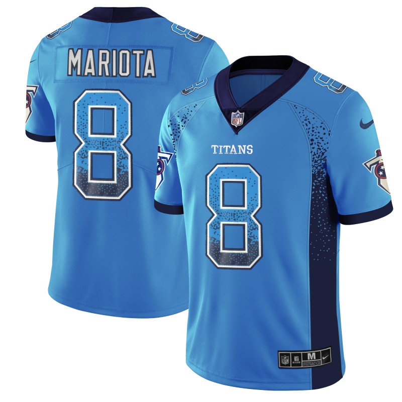 Men's Tennessee Titans #8 Marcus Mariota Light Blue 2018 Drift Fashion Color Rush Limited Stitched NFL Jersey