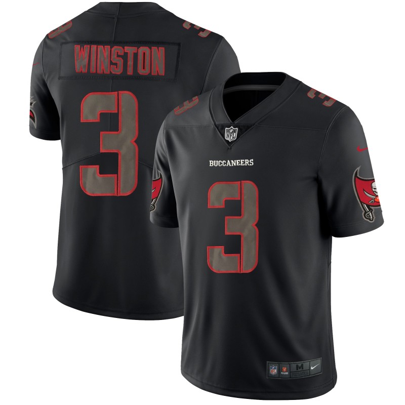 Men's Tampa Bay Buccaneers #3 Jameis Winston 2018 Black Impact Limited Stitched NFL Jersey