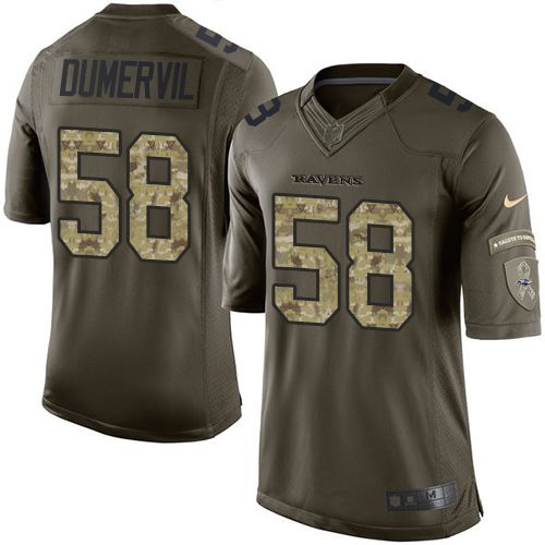 Nike Ravens #58 Elvis Dumervil GreenI Men's Stitched NFL Limited Salute to Service Jersey