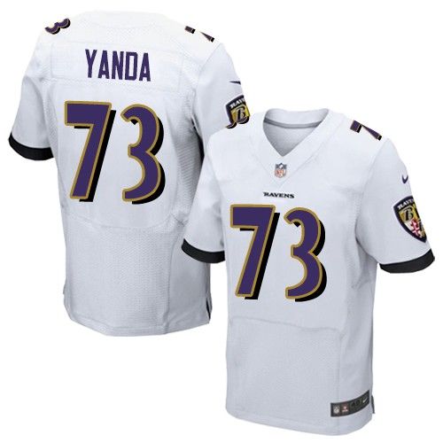 Men's Ravens #73 Marshal Yanda White NFL New Elite Jersey