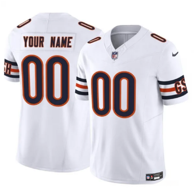 Youth Chicago Bears Active Player Custom White 2023 F.U.S.E Vapor Untouchable Limited Stitched Football Jersey
