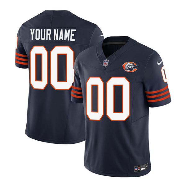 Men's Chicago Bears Active Player Custom 2023 F.U.S.E. Navy Throwback Limited Stitched Football Jersey