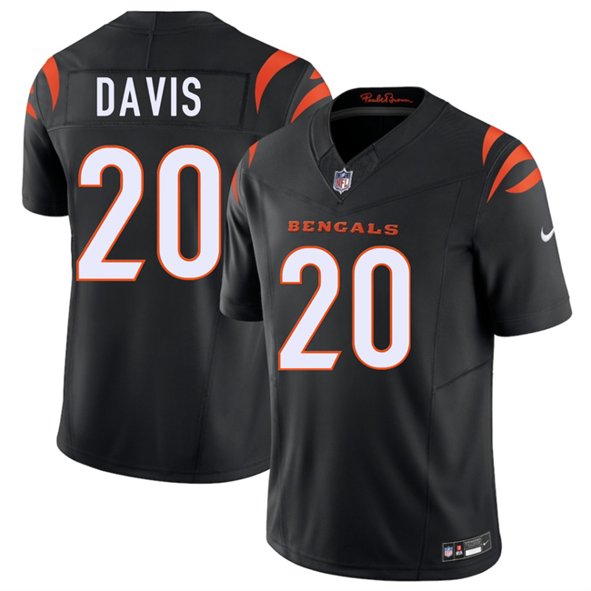 Men's Cincinnati Bengals #20 Tacario Davis Black 2026 Draft F.U.S.E. Vapor Untouchable Limited Stitched Football Jersey