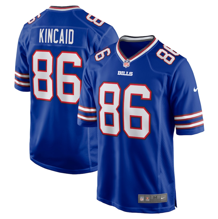 Men's Buffalo Bills #86 Dalton Kincaid Blue 2023 Draft Stitched Game Jersey