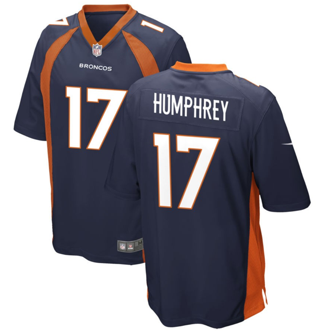 Men's Denver Broncos #17 Lil'Jordan Humphrey Navy Stitched Game Football Jersey