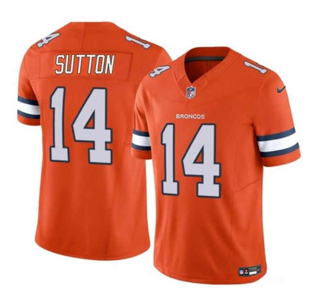 Men's Denver Broncos #14 Courtland Sutton Orange 2023 F.U.S.E. Vapor Untouchable Stitched Jersey