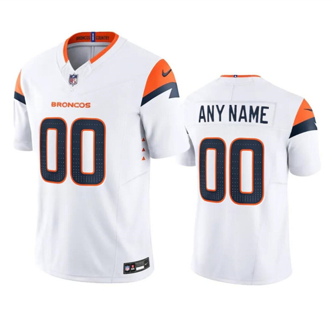 Men's Denver Broncos Active Player Custom White 2024 F.U.S.E. Vapor Limited Stitched Jersey