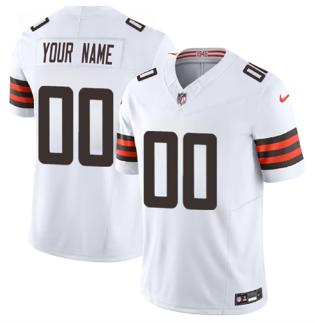 Youth Cleveland Browns Active Player Custom White 2023 F.U.S.E. Vapor Untouchable Limited Stitched Football Jersey