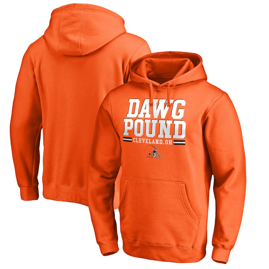 Men's Cleveland Browns Pro Line by Fanatics Branded Orange Hometown Collection Dawg Pound II Pullover NFL Hoodie