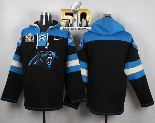 Nike Panthers Blank Black Super Bowl 50 Player Pullover NFL Hoodie