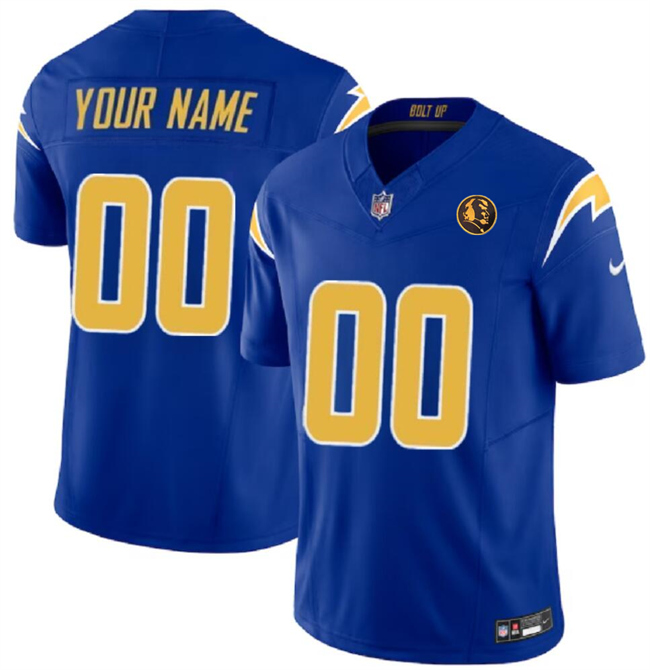 Men's Los Angeles Chargers Active Player Custom Royal 2023 F.U.S.E. With John Madden Patch Vapor Limited Stitched Football Jersey