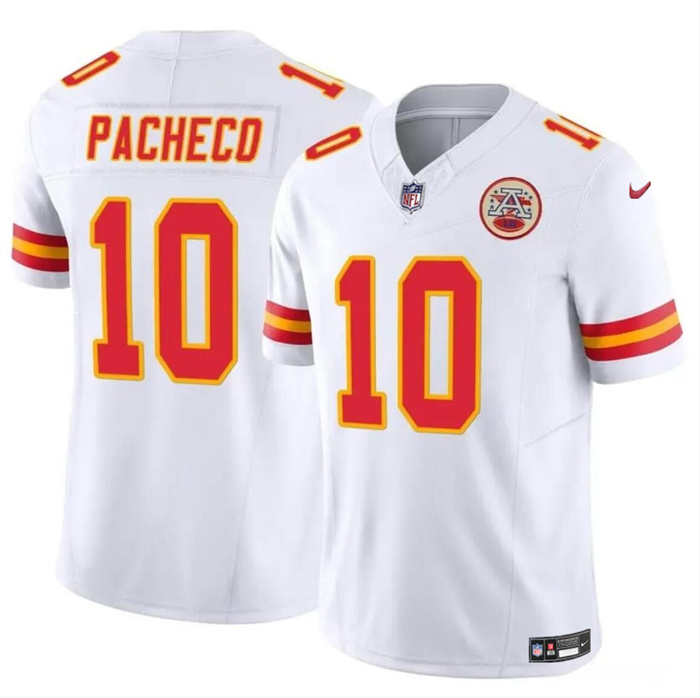 Men’s Kansas City Chiefs #10 Isiah Pacheco White 2023 F.U.S.E. Vapor Untouchable Limited Stitched Jersey