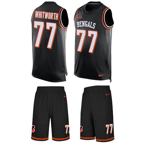 Nike Bengals #77 Andrew Whitworth Black Team Color Men's Stitched NFL Limited Tank Top Suit Jersey