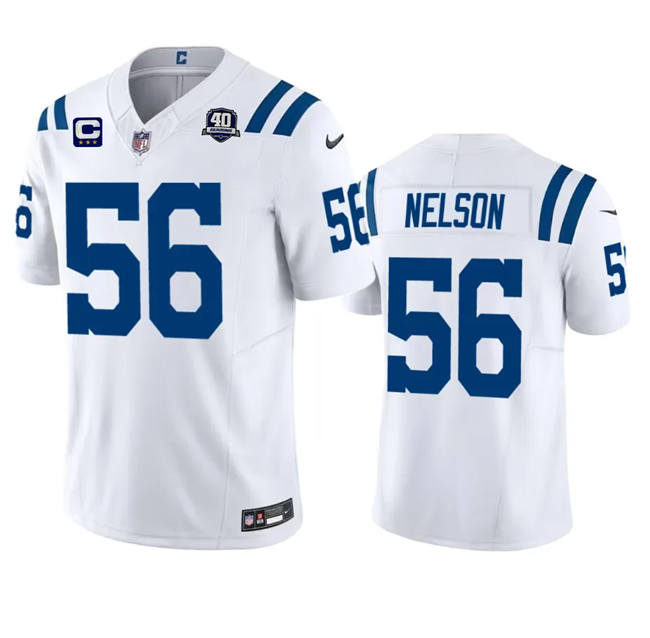 Men's Indianapolis Colts #56 Quenton Nelson White 2023 F.U.S.E. 40th Anniversary With 3-Star C Patch Vapor Untouchable Limited Stitched Football Jersey