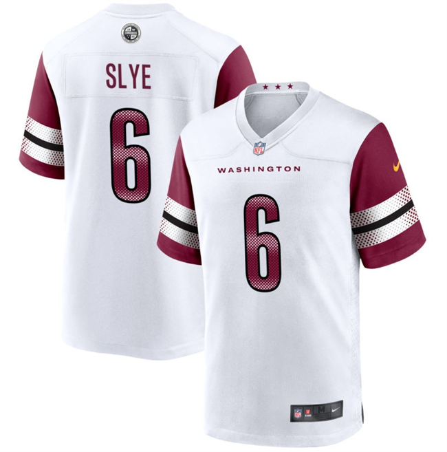 Men's Washington Commanders #6 Joey Slye White Stitched Game Jersey