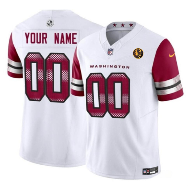 Men's Washington Commanders Active Player Custom White 2023 F.U.S.E. With John Madden Patch Vapor Limited Stitched Football Jersey