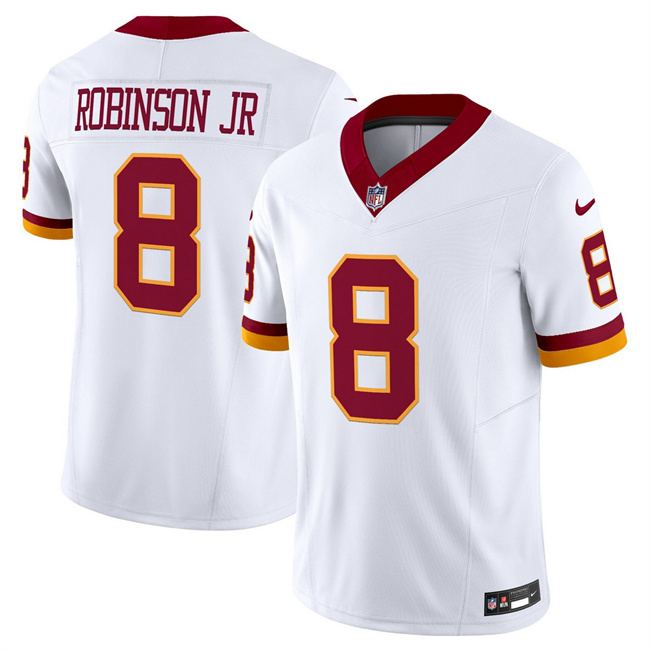 Men's Washington Commanders #8 Brian Robinson Jr. White 2025 F.U.S.E. Throwback Vapor Limited Stitched Football Jersey