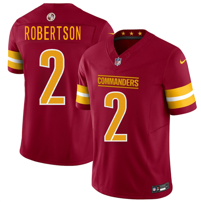 Men's Washington Commanders #2 Amik Robertson Burgundy F.U.S.E. Vapor Limited Stitched Football Jersey