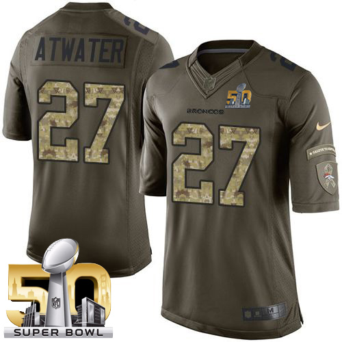 Nike Broncos #27 Steve Atwater Green Super Bowl 50 Men's Stitched NFL Limited Salute To Service Jersey