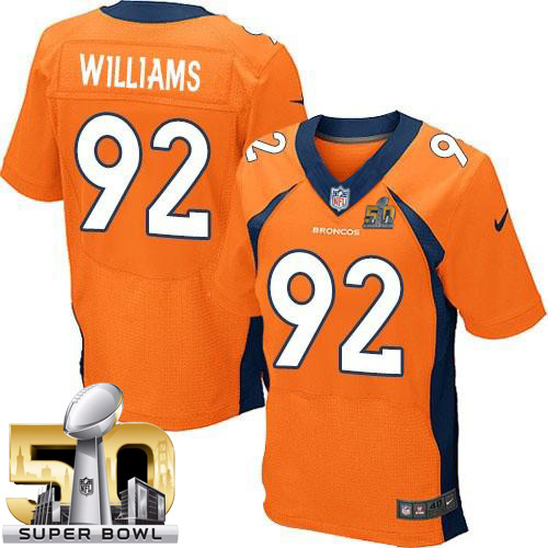 Nike Broncos #92 Sylvester Williams Orange Team Color Super Bowl 50 Men's Stitched NFL New Elite Jersey