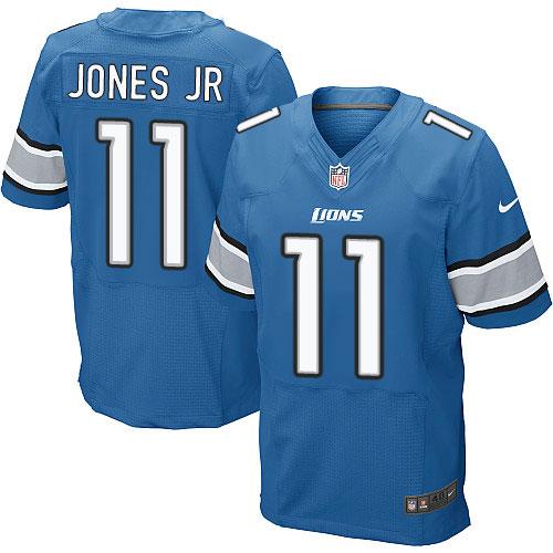 Nike Lions #11 Marvin Jones Jr Blue Team Color Men's Stitched NFL Elite Jersey