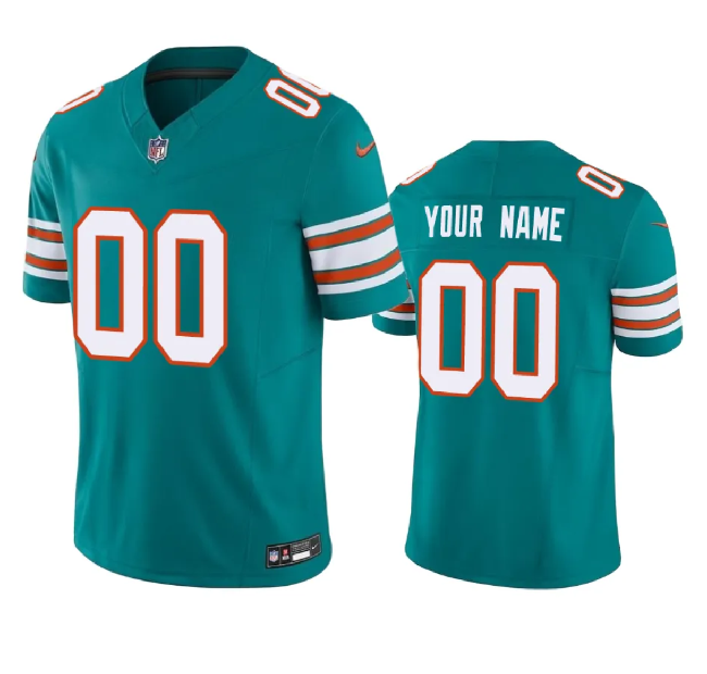 Men's Miami Dolphins Active Player Custom Aqua 2023 F.U.S.E Vapor Untouchable Limited Stitched Football Jersey