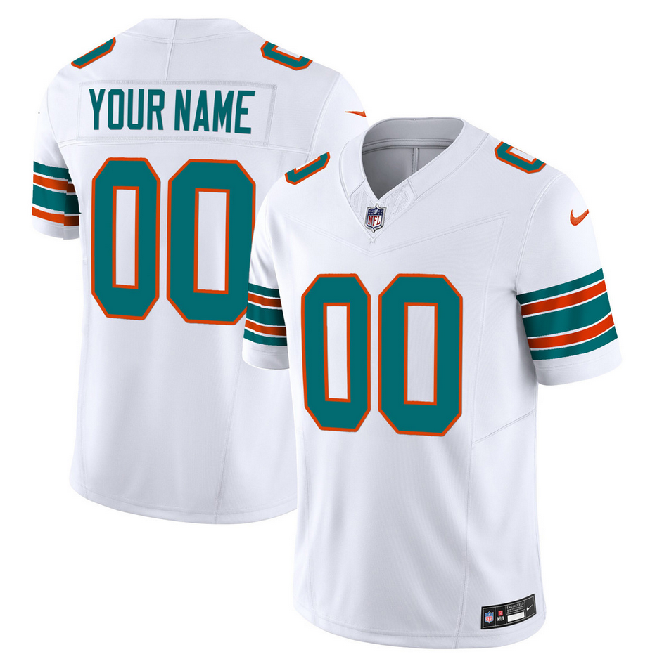 Men's Miami Dolphins Active Player Custom White 2023 F.U.S.E Alternate Vapor Untouchable Limited Stitched Football Jersey