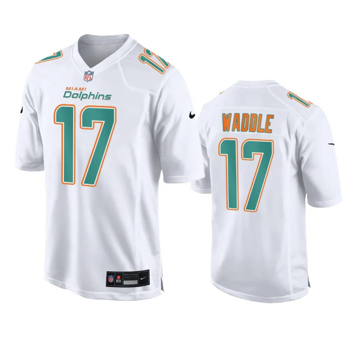 Men's Miami Dolphins #17 Jaylen Waddle White Fashion Vapor Untouchable Stitched Football Jersey