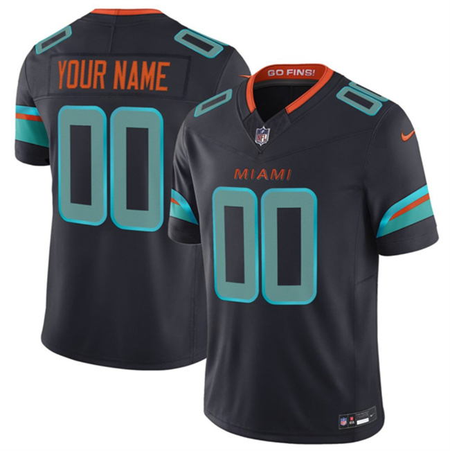 Women's Miami Dolphins Active Players Custom Black 2025 F.U.S.E. “Rivalries” Vapor Untouchable Stitched Jersey(Run Small)