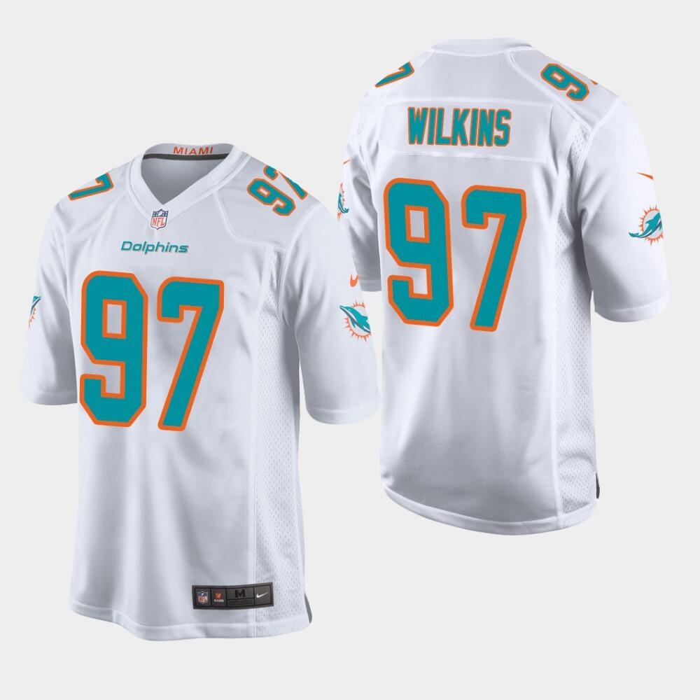 Men's Miami Dolphins#97 Christian Wilkins White NFL Game Jersey