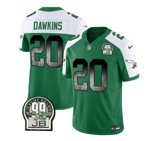 Men's Philadelphia Eagles #20 Brian Dawkins Green/White 2023 F.U.S.E. Throwback Vapor Untouchable Limited Stitched Football Jersey