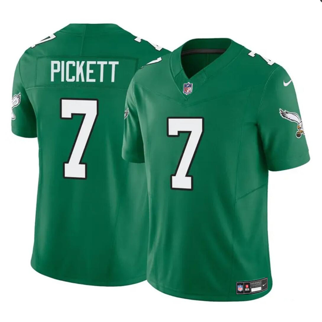 Men's Philadelphia Eagles #7 Kenny Pickett Green 2023 F.U.S.E Throwback Vapor Untouchable Limited Stitched Football Jersey