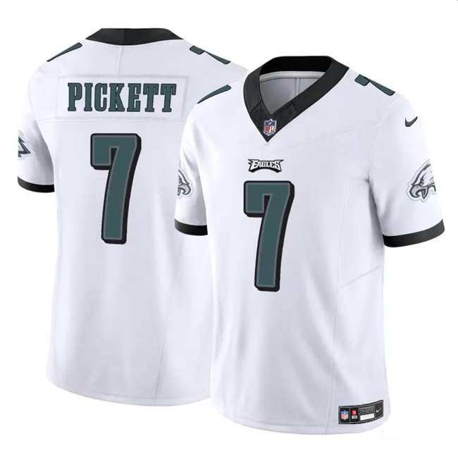 Men's Philadelphia Eagles #7 Kenny Pickett White 2023 F.U.S.E Vapor Untouchable Limited Stitched Football Jersey