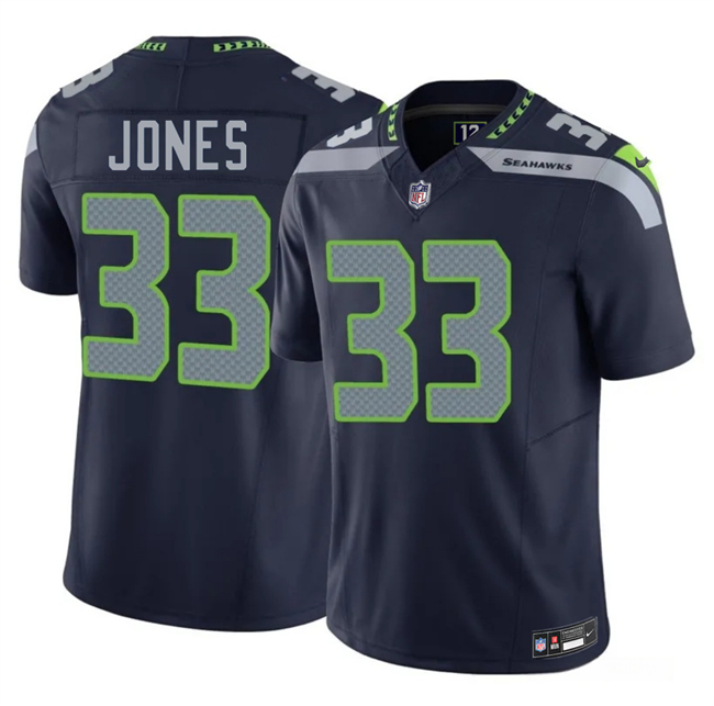 Men's Seattle Seahawks #33 Velus Jones Navy 2026 F.U.S.E. Vapor Untouchable Limited Stitched Football Jersey