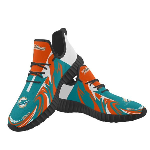 Women's Miami Dolphins Mesh Knit Sneakers/Shoes 020