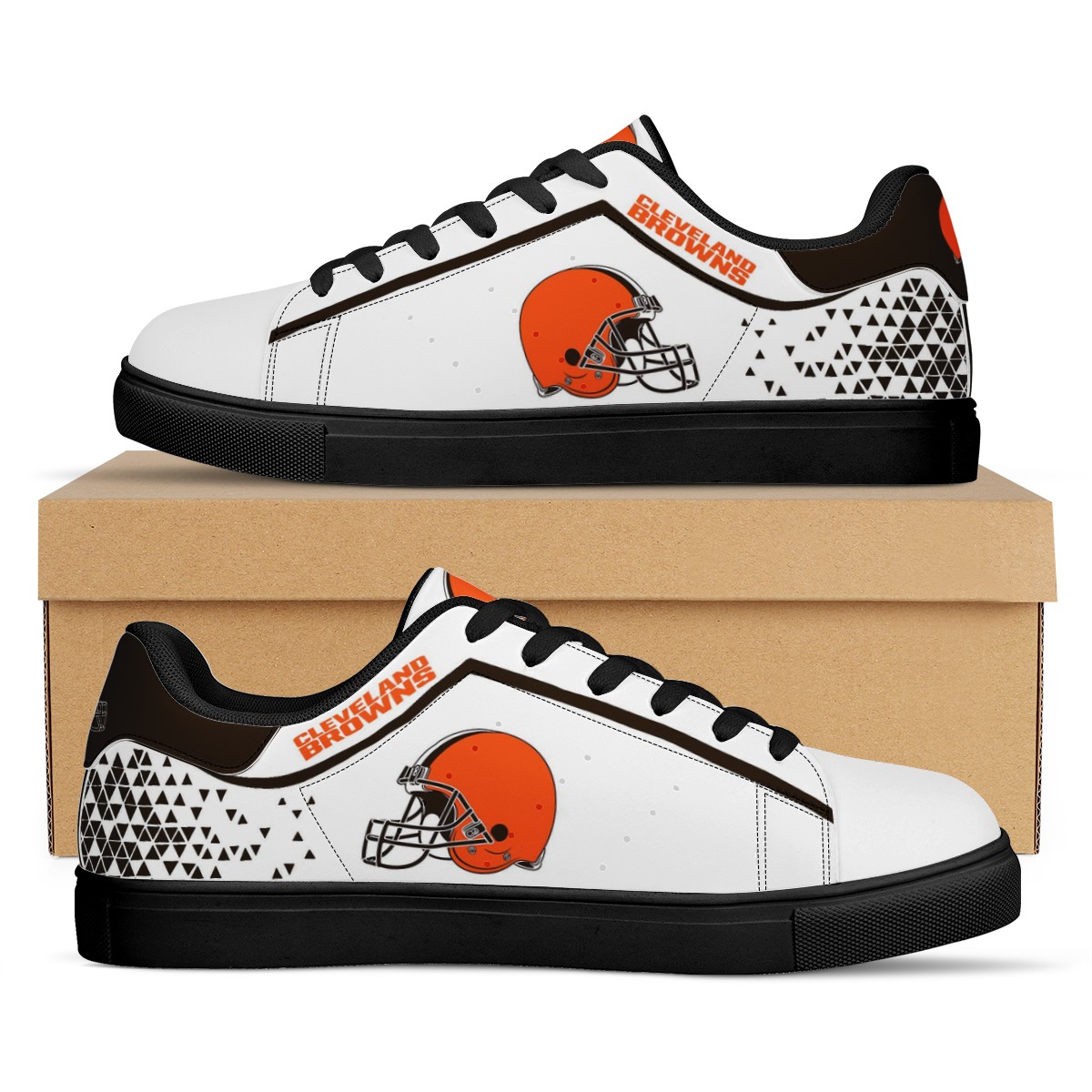 Men's Cleveland Browns Low Top Leather Sneakers 002