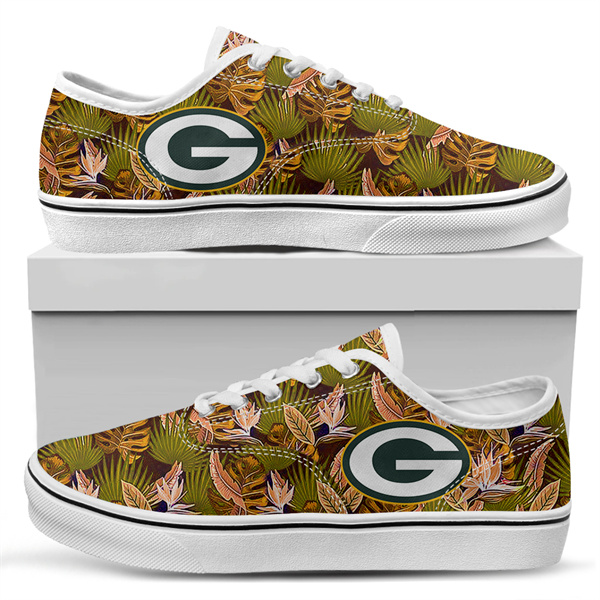 Women's Green Bay Packers Vans Low Top Sneakers 001