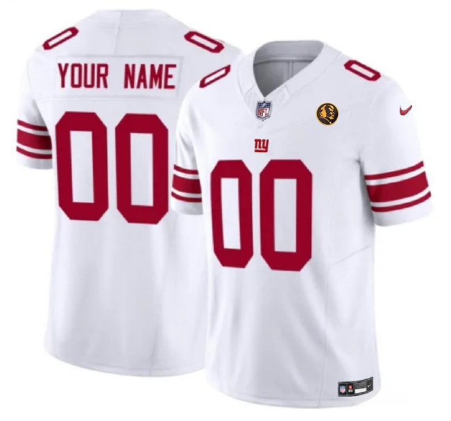Men's New York Giants Active Player Custom White 2023 F.U.S.E. With John Madden Patch Vapor Limited Stitched Football Jersey