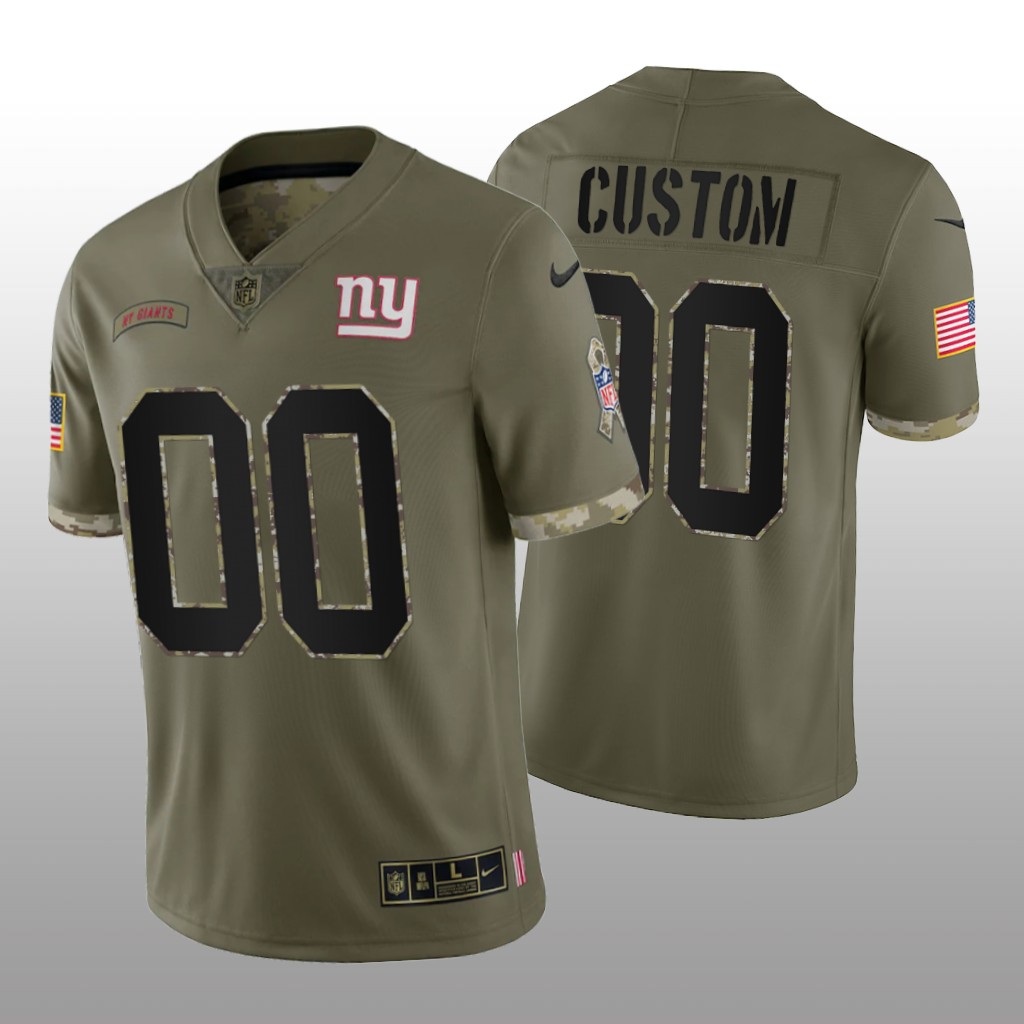 Men's New York Giants ACTIVE PLAYER Custom Olive 2022 Salute To Service Limited Stitched Jersey