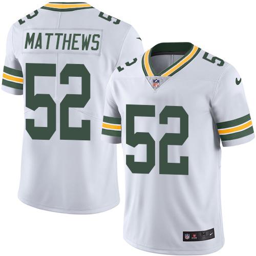 Nike Packers #52 Clay Matthews White Men's Stitched NFL Limited Rush Jersey