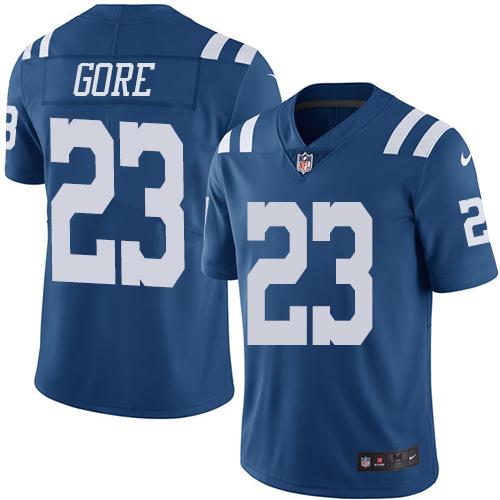 Nike Colts #23 Frank Gore Royal Blue Men's Stitched NFL Limited Rush Jersey