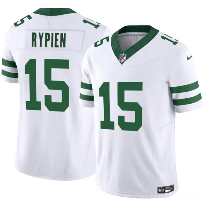 Men's New York Jets #15 Brett Rypien 2023 F.U.S.E. White Throwback Vapor Untouchable Limited Stitched Jersey