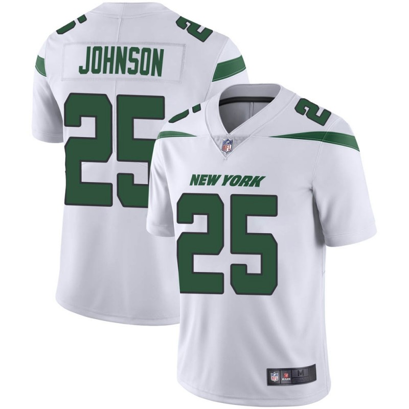 Men's New York Jets #25 Ty Johnson White Vapor Untouchable Limited Stitched Jersey