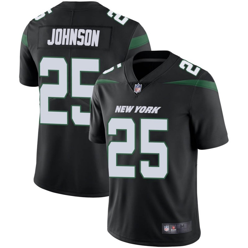 Men's New York Jets #25 Ty Johnson Black Vapor Untouchable Limited Stitched Jersey