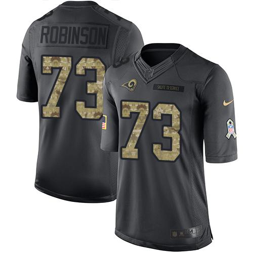 Nike Rams #73 Greg Robinson Black Men's Stitched NFL Limited 2016 Salute to Service Jersey